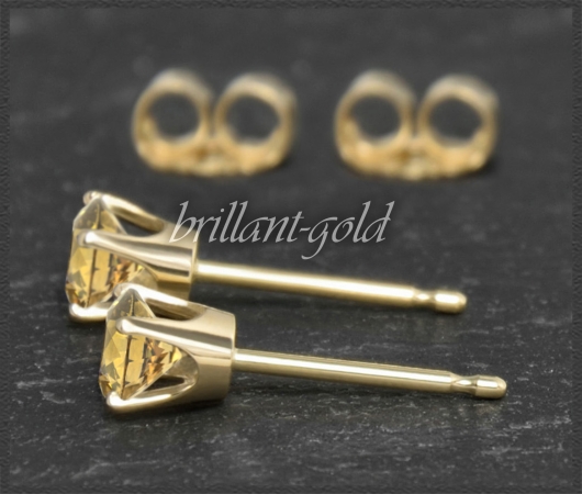 Ohrstecker 585 Gold Citrin orange 4,5,6,7mm